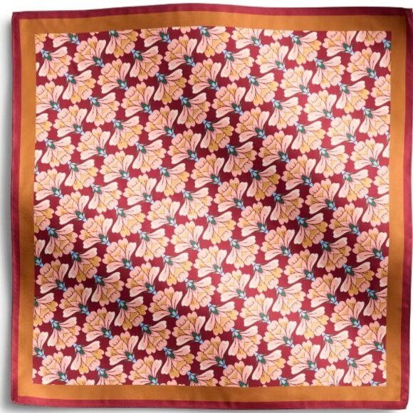 VERA BRADLEY Lotus Flower Scarf in Coral/Brown - Picture 3 of 3